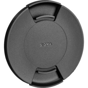 Tapa de lente Sigma LCF-95 III 95 mm negra, texturizada, con mecanismo de agarre.