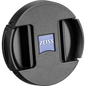 Tapa frontal de lente ZEISS de 58 mm, negra, con logo azul, para lentes Milvus.