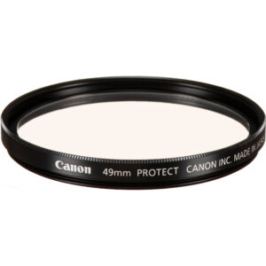 Filtro Canon 49mm Protect, negro, para lente de cámara.