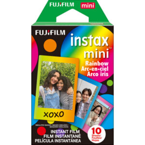 Película instantánea FUJIFILM instax mini arcoíris para 10 fotos.