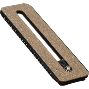 Placa liberación rápida ZEISS para trípode, con superficie texturizada y tornillo central.