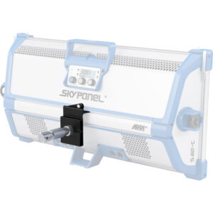 Yugo de montaje ARRI negro fijo para luces LED SkyPanel, permite acoplar y girar la luminaria.